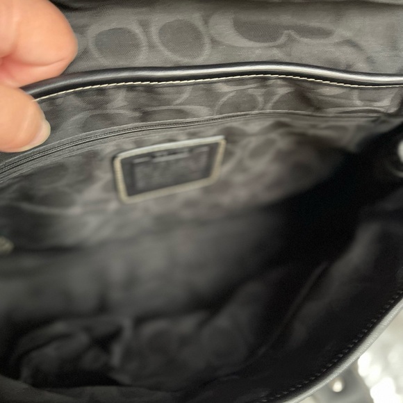 Coach Horton Black Leather Satchel Shoulder Purse - Picture 4 of 11